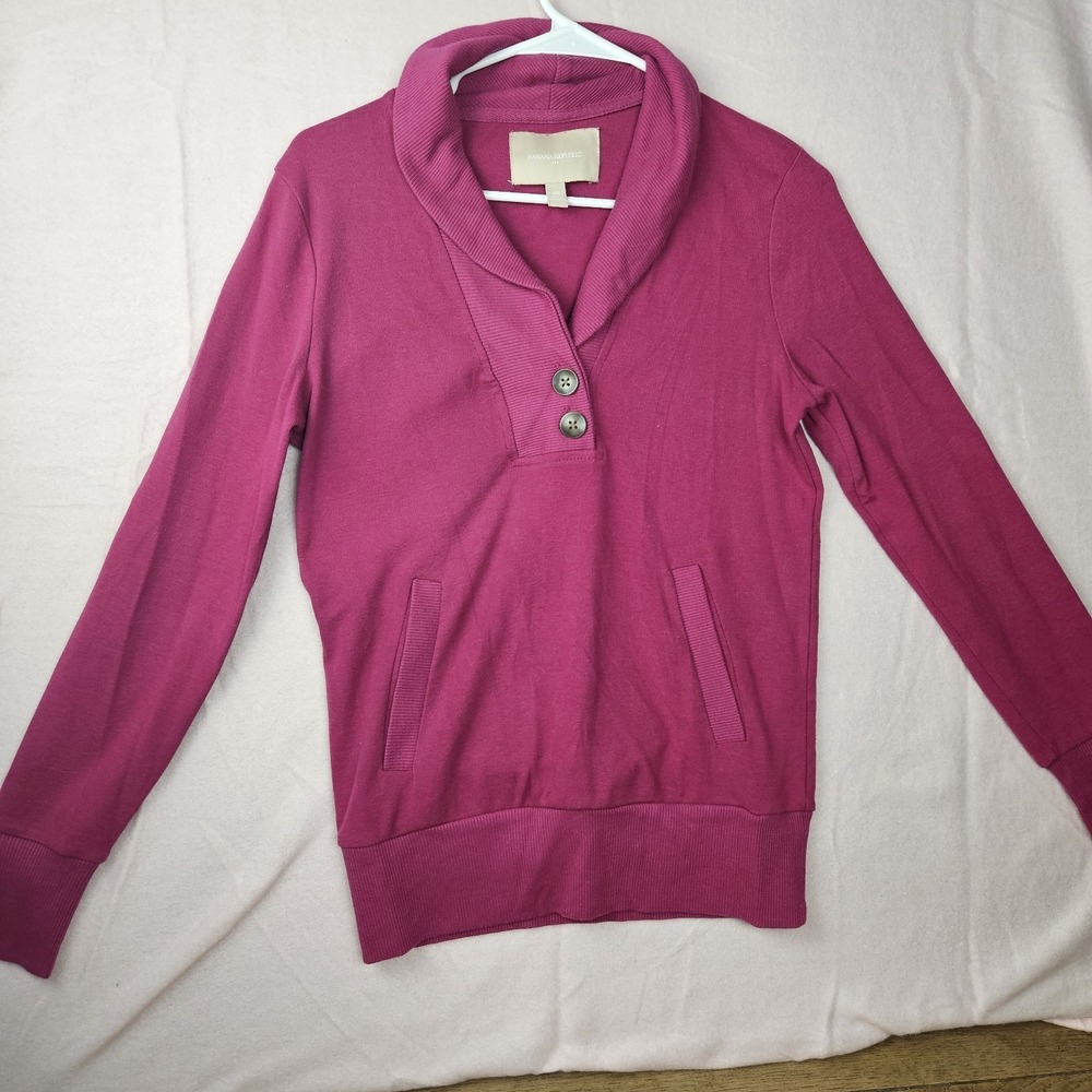 Banana Republic Sweater Women's S Fuscha Shawl Neck Ladies